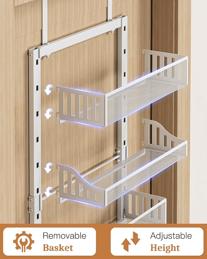 Over the Door Pantry Organizer 8-Tier, Large Metal Door Spice Rack - Image 5