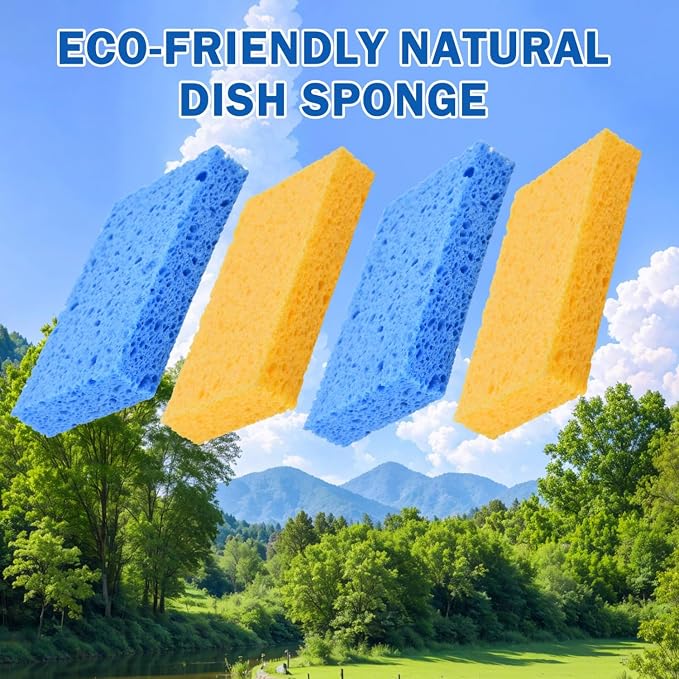 YoleShy 20 Pack Sponges Kitchen Natural Compressed Cellulose Sponges - Image 7