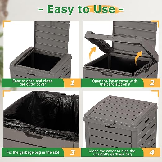 NUNU LAB 31 Gal Outdoor Trash Can - Image 4