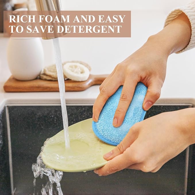 Boao 10 Pieces Multipurpose Kitchen Scrub Sponges, Non-Scratch Microfiber Scrub - Image 6