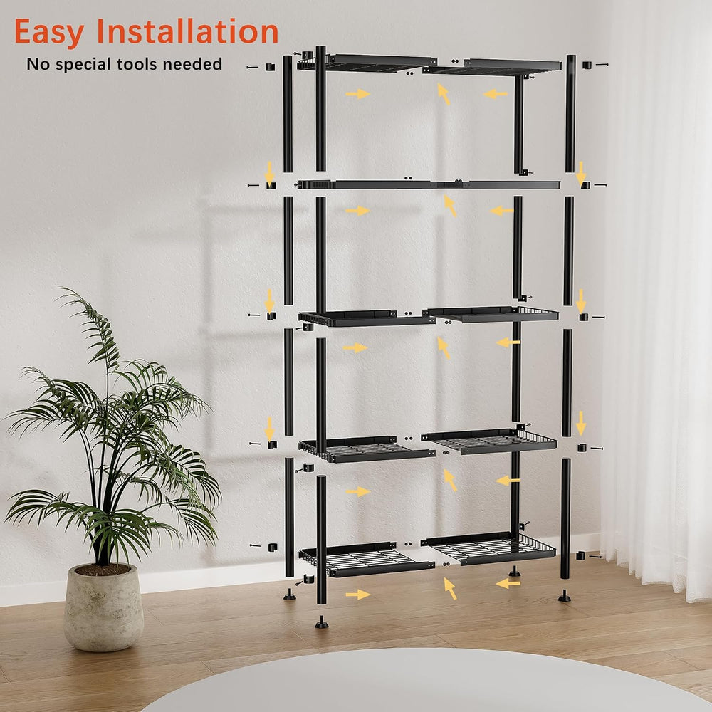 VETALLO 5 Tier Wire Shelving,Metal Shelves (32.0" W x 12.0" D x 63&...