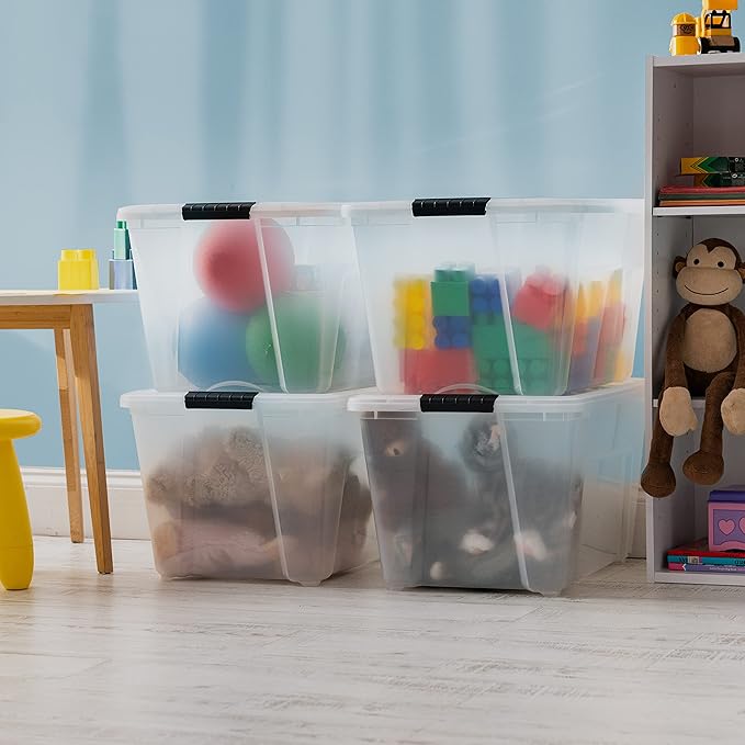 IRIS USA 54 Qt Stackable Plastic Storage Bins - Image 4