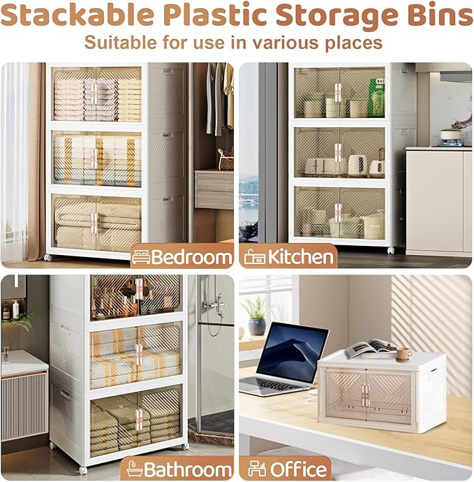 Storage Bins with Lid 120QT, Stackable Storage Containers with Wheels and - Image 6