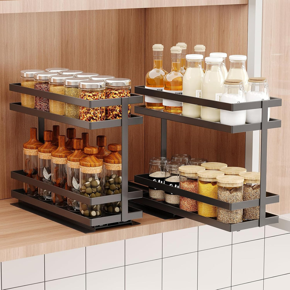 2 Pack Pull Out Spice Rack Organizer