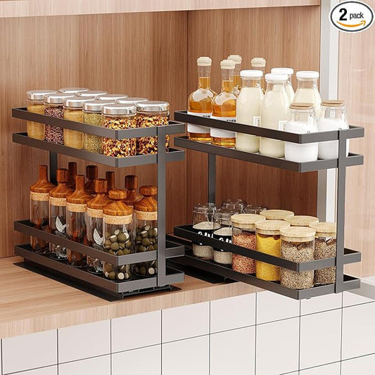 2 Pack Pull Out Spice Rack Organizer by MUSTORN