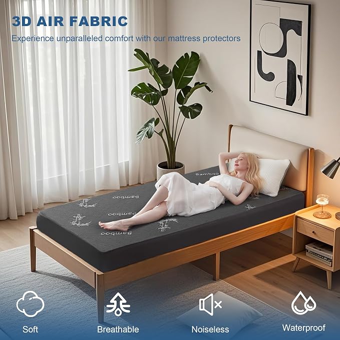 BEDLORE Twin XL Size Mattress Protector Waterproof, Mattress Pad Fitted 6-15 - Image 3