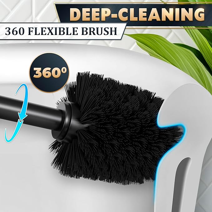 Black Toilet Brush and Holder Set - Image 7
