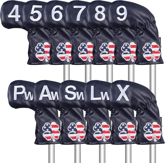 CRAFTSMAN GOLF 11pcs /Set USA US Flag Clover Leather Left Right Black White - Image 5