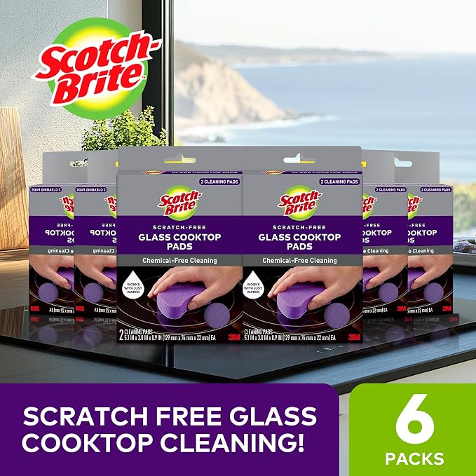 Scotch-Brite Glass Cooktop Pads, Scratch-Free & Non-Abrasive Scrubbers - Image 2