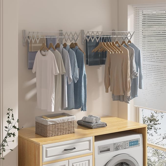 X-cosrack Wall Mounted Clothes Drying Rack, 31.9" Wide Large Rustproof - Image 5