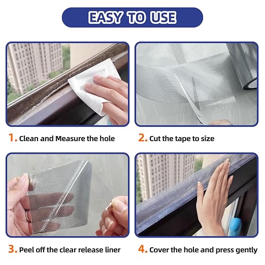 KING MOUNTAIN Grey Window Screen Repair Tape, 3inX20FT Heavy Duty Screen Repair - Image 5