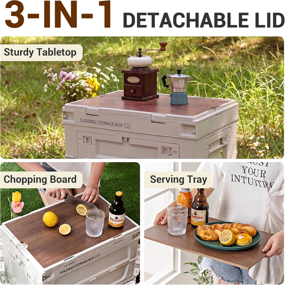 Industrial Folding Storage Container, Heavy Duty Plastic Storage Bins with Lo...