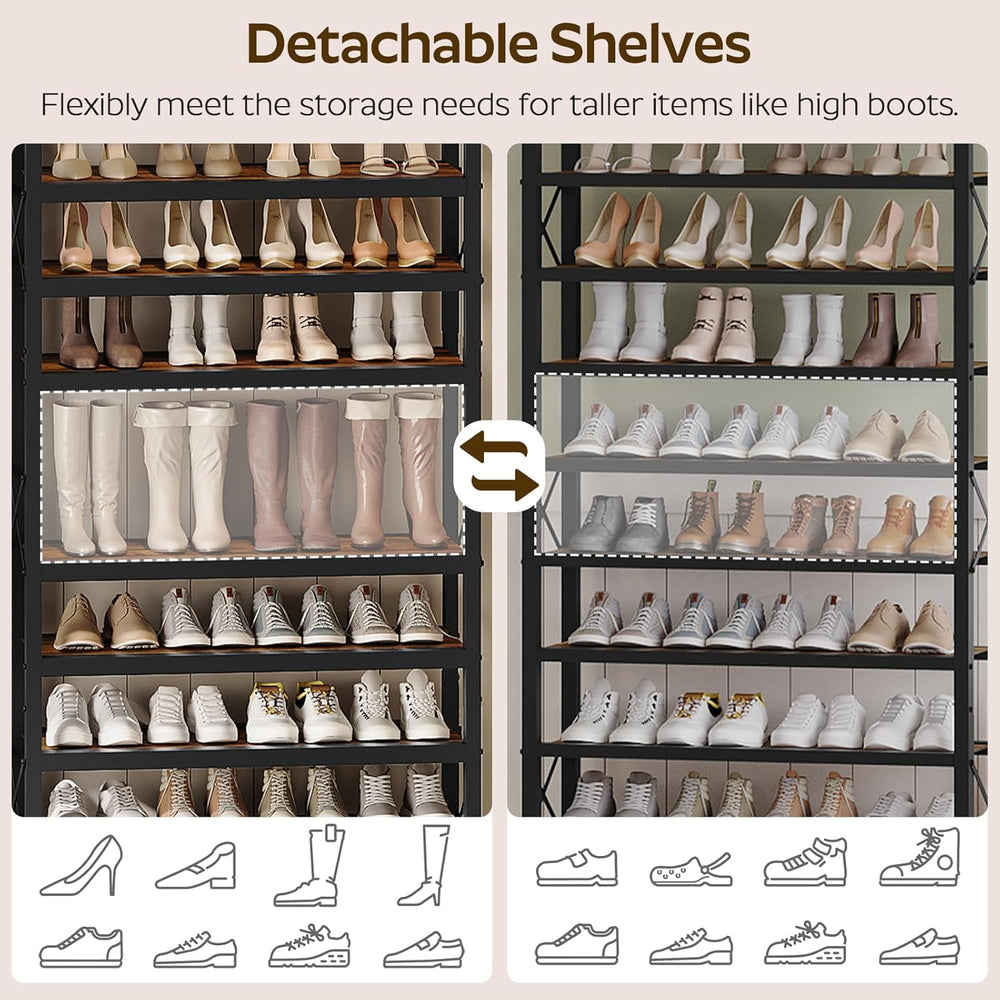YATINEY 6-Tier Tall Shoe Rack Organizer, Wooden Shoe Storage for Closet Holds...