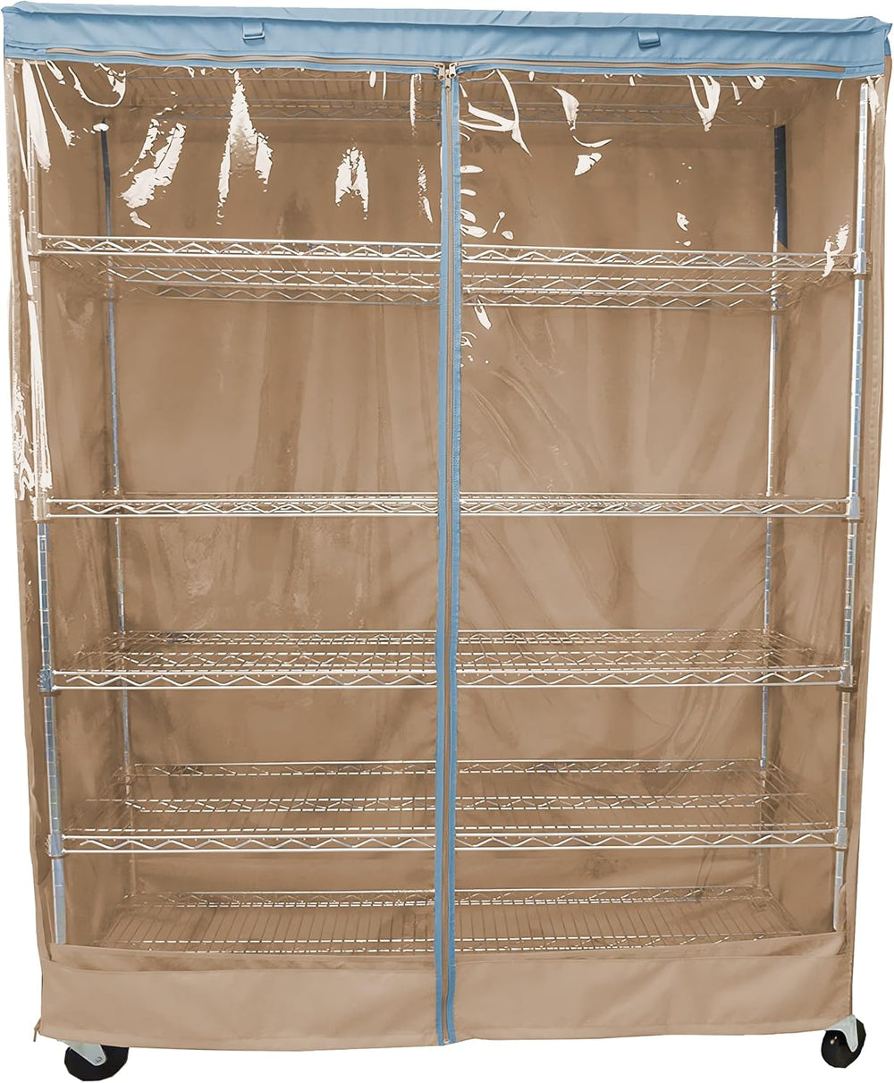 Formosa Covers Premium Clear Front Wire Shelf Cover Beige Khaki Blue - Heavy-...