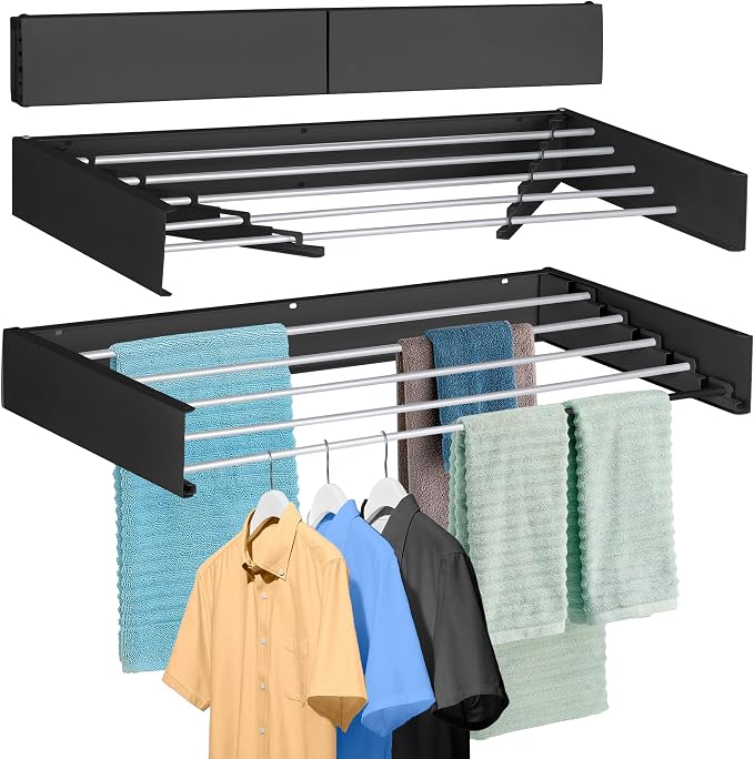 FOCHIER F Laundry Drying Rack Wall Mounted Clothes Drying Rack Collapsible by FOCHIERF