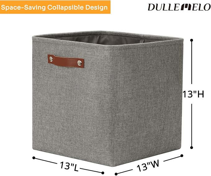 DULLEMELO Cube Storage Boxes, 13 inch Fabric Baskets Closet Storage Bins - Image 2