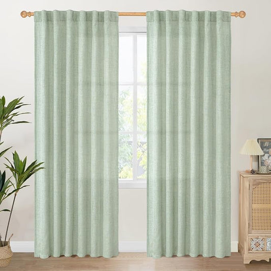YoungsTex Sage Green Curtains 80 Inch Length by YoungsTex