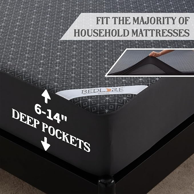 BEDLORE Twin Mattress Protector, Waterproof Noiseless Mattress Cover - Image 5