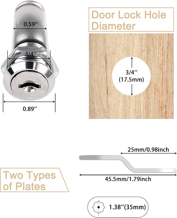 Cabinet Locks, Cylinder Locks, Zinc Alloy Cam Lock - Image 3