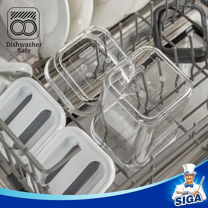MR.SIGA 4 Pack Airtight Food Storage Container Set, BPA Free Kitchen Pantry - Image 6