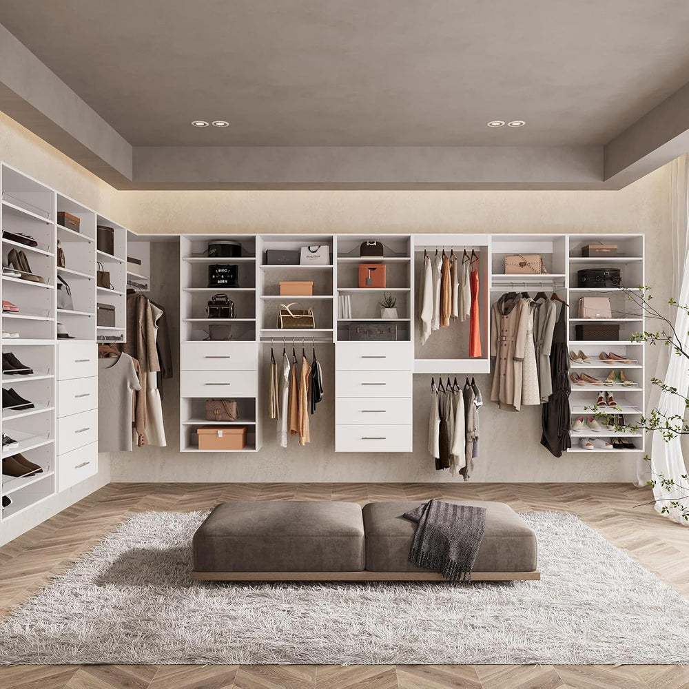 ROOMTEC Modular Closet System, 55" Wall Mounted Closet Organizer with Ha...