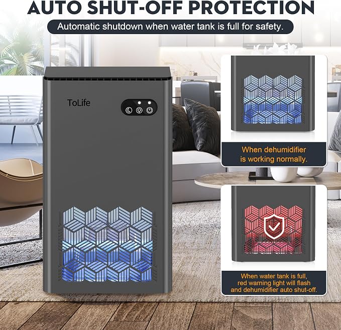 ToLife Dehumidifier for Home, 1000 sq.ft Dehumidifiers for Basement Bedroom - Image 6