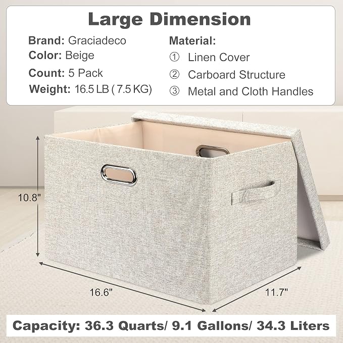 Large 17" 36 Quart Collapsible Stackable Storage Bins - Image 2