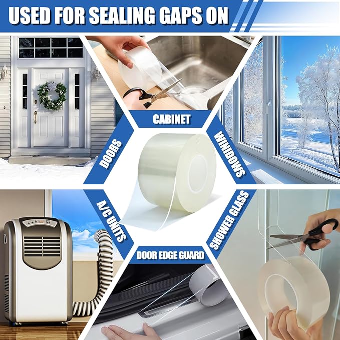 Window Weather Sealing Tape 2 in x 33 FT Weather Stripping Weatherproof Draft - Image 6