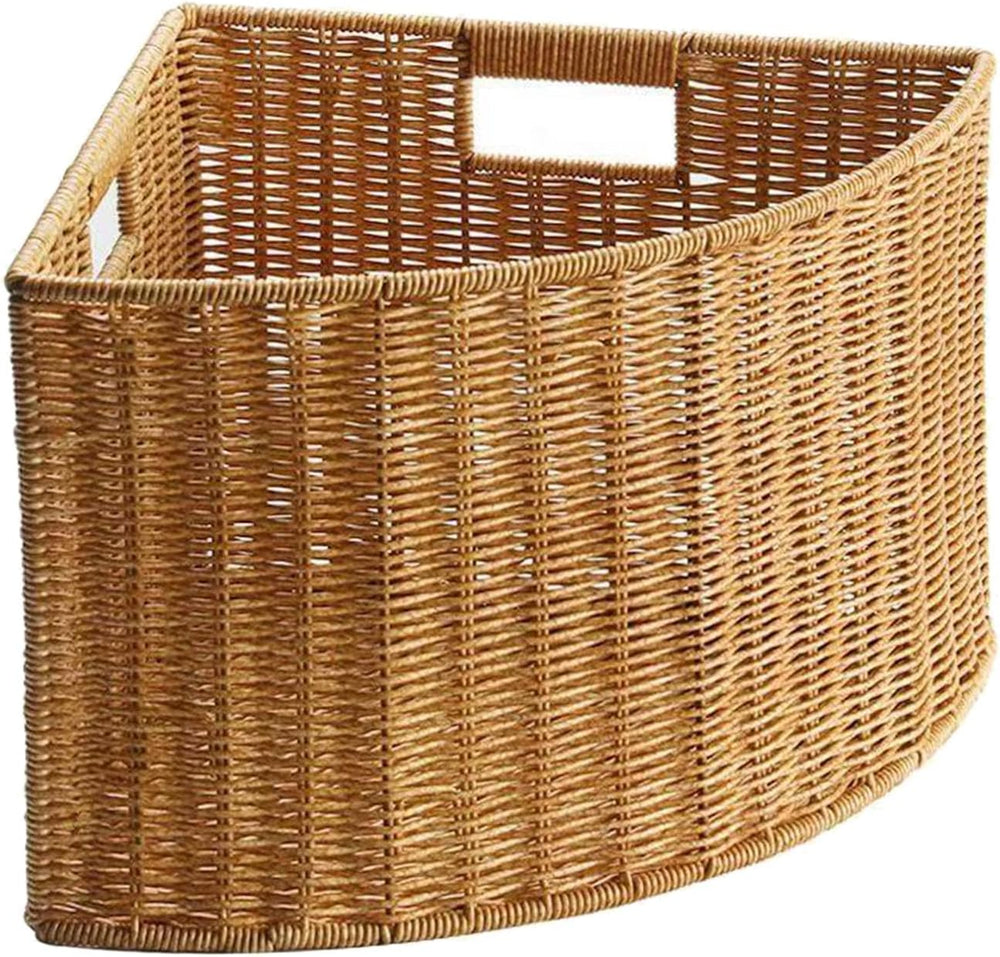 Corner Storage Basket Triangle Storage Box Sturdy Space Saving Fan Shape Narr...