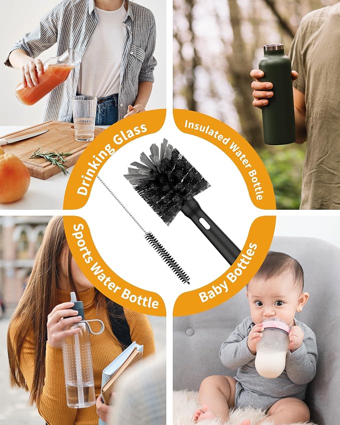 MR.SIGA Water Bottle Brush and Straw Cleaner Brush, Long Handle Bottle Cleaner - Image 7