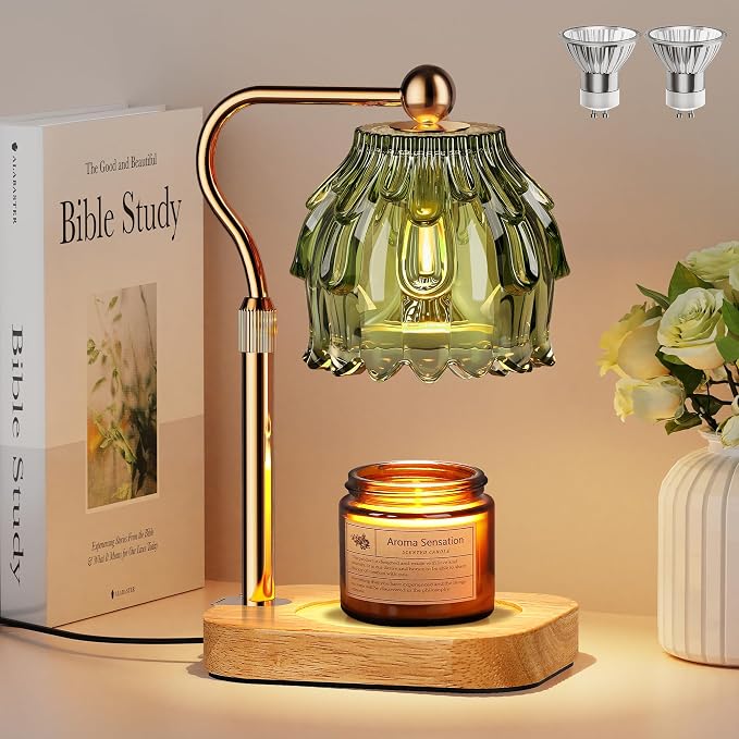 Candle Warmer Lamp with Timer Dimmer, Modern Wax Warmer by Qimh