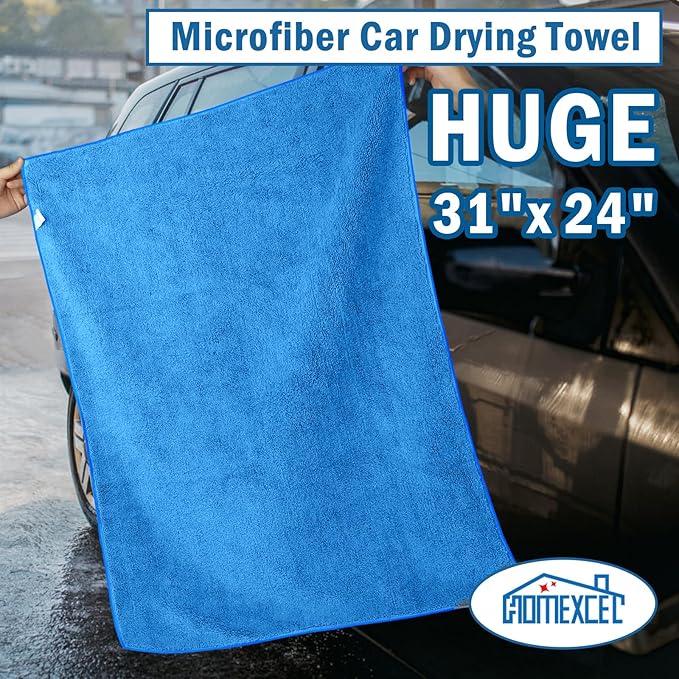 HOMEXCEL Professional Large Microfiber Car Drying Towels 2 Pack, Lint Free - Image 3