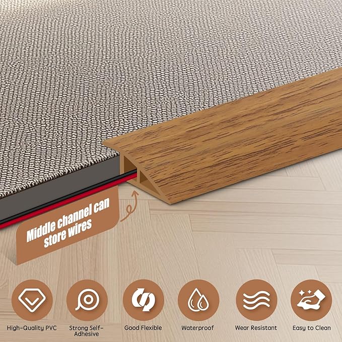 Floor Transition Strip Door Threshold 79" Floor Transition Reducer Trim on The - Image 3