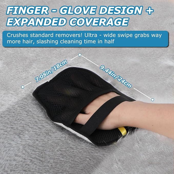 1-Pack Pet Hair Removal Glove for Dogs and Cats, Electrostatic Reusable - Image 3