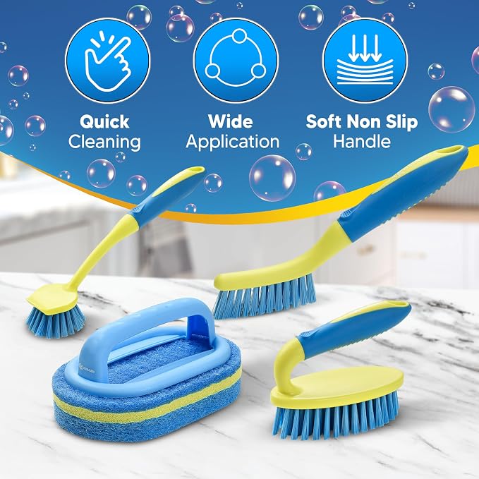 Scrub Brush Set for Bathroom Kitchen Bathtub Toilet Deep Cleaning Brush Tools - Image 8