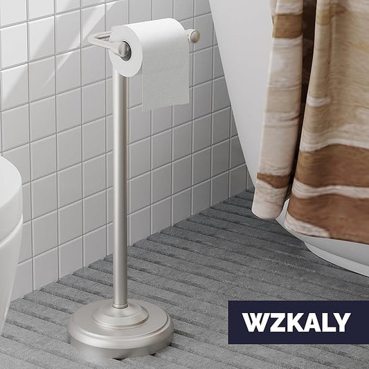 Toilet Paper Holder Stand, Brushed Nickel Toilet Paper Holder Free Standing - Image 2