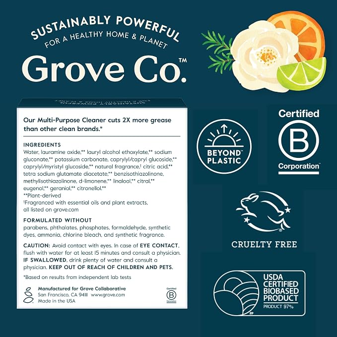 Grove Co. Multi-Purpose Cleaner, Refill Concentrate Plant-based Household - Image 7