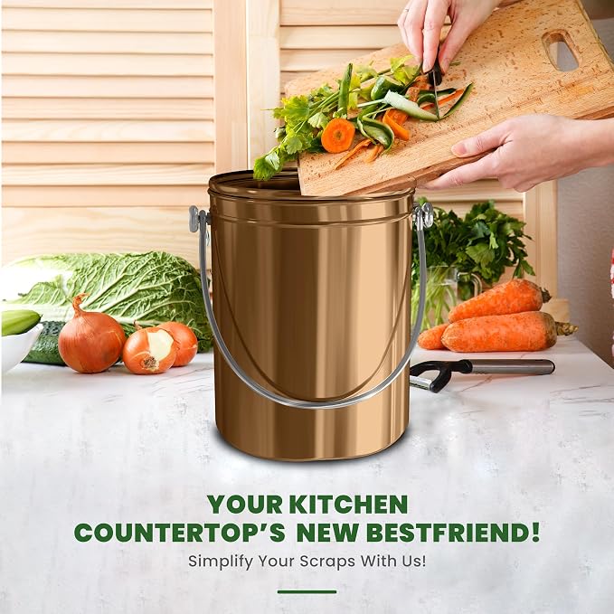 Utopia Kitchen Compost Bin for Kitchen Countertop, 1.3 Gallon Compost Bucket - Image 6