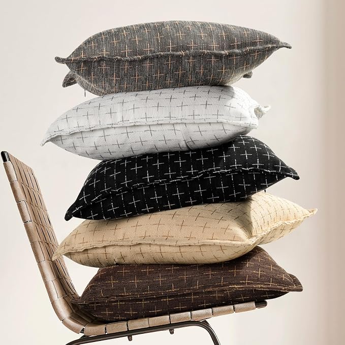 ZWJD 12x20 Pillow Covers Set of 2 Soft Polyester Textured Pillow Covers - Image 5