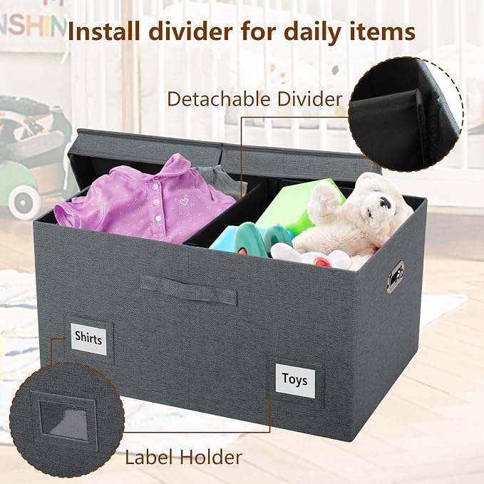 75 Quarts Extra Large Decorative Storage Bins - Image 5