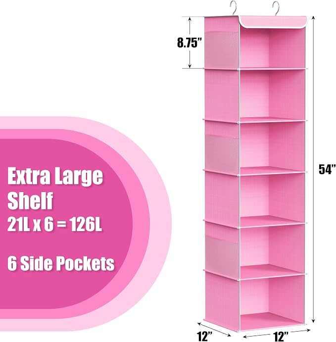 Simple Houseware 6 Shelf Hanging Closet Organizer - Image 3