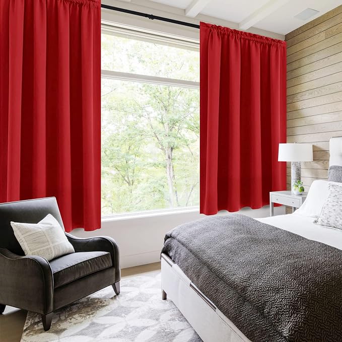 DWCN Blackout Curtains Room Darkening Thermal Insulated Bedroom Curtains Window - Image 2