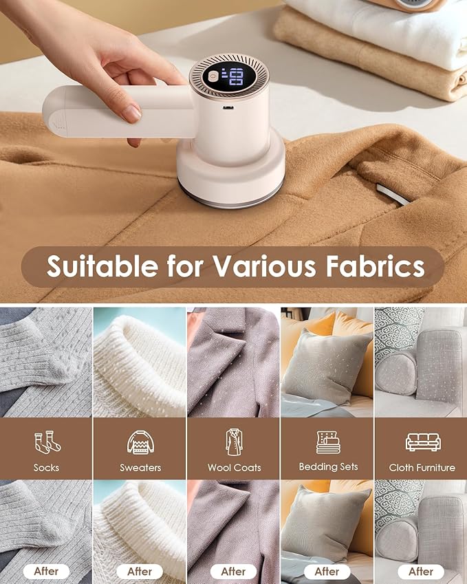 Fabric Shaver Fuzz Remover Rechargeable, HOMEASY Electric Lint Remover Shaver - Image 4