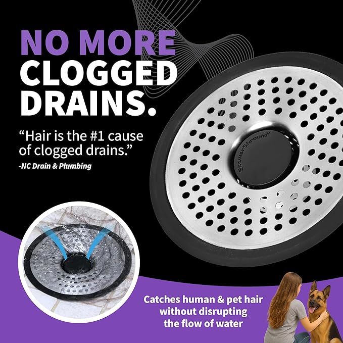 ShowerShroom SHSULT755 Ultra Revolutionary Shower Hair Catcher Drain Protector - Image 3