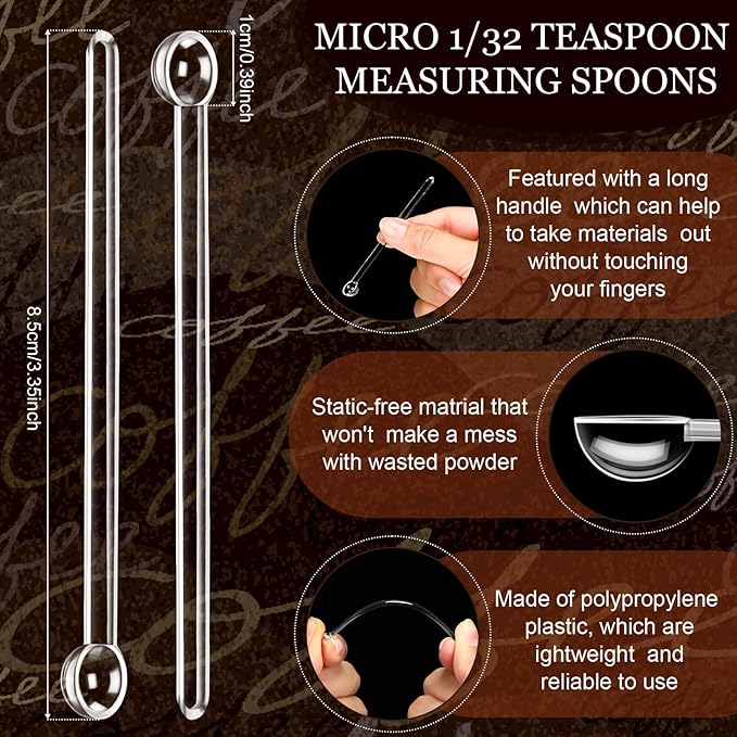 Honeydak 1/32 Teaspoon Micro Scoops 150 Milligram Mini Measuring Spoons Tiny - Image 2