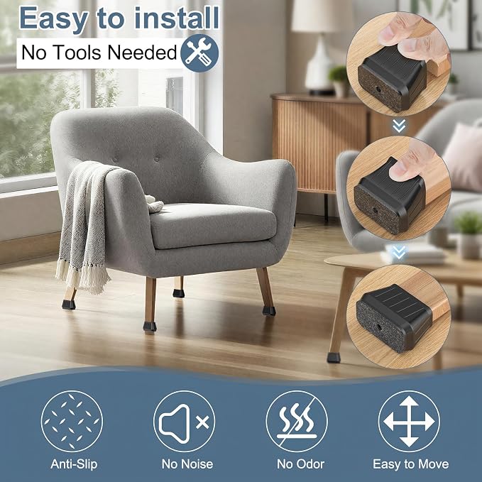 24PCS Rectangular Chair Leg Floor Protectors - Image 5