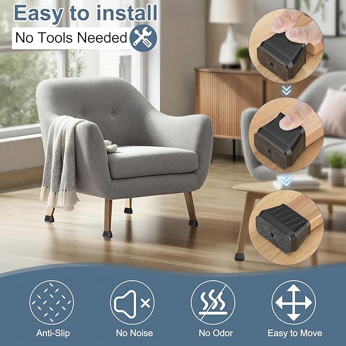 24PCS Rectangular Chair Leg Floor Protectors - Image 5