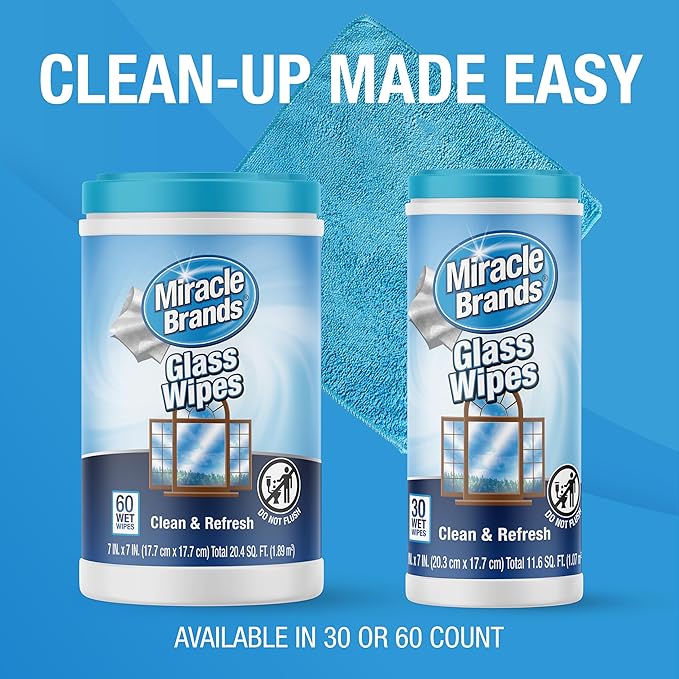 MiracleWipes for Glass, Disposable and Streak Free Cleaning Wipes for Mirrors - Image 3