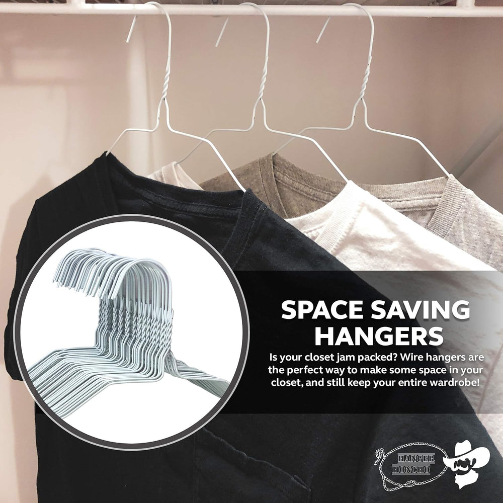 Wire Metal Clothes Hangers 200 Pack for Standard Size Shirts, Pants, Skirts, ...