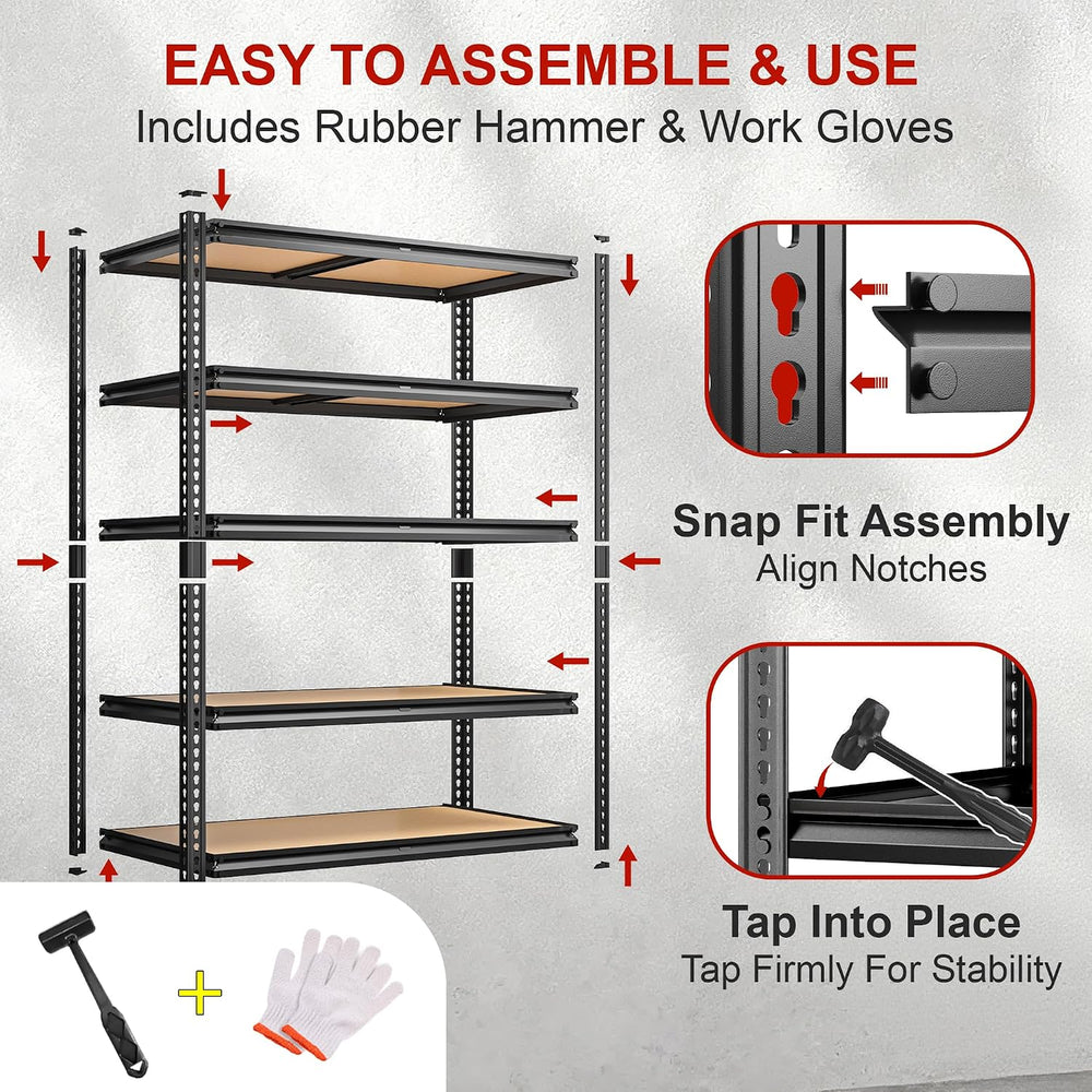 ROOMFAVE Garage Shelving Heavy Duty, 5 Tier,72" H x 35.56" W x 16&q...